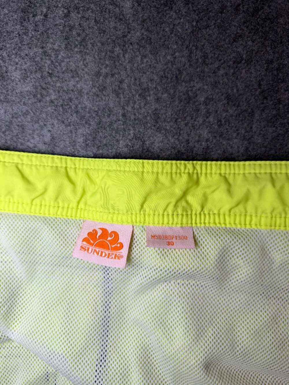 Sundek Mesh Board Shorts Navy Neon Yellow Men’s Size 30